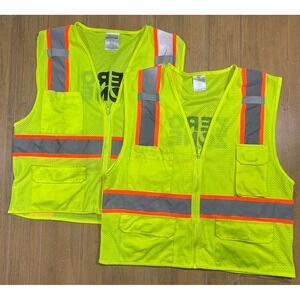 ML Kishigo Zero Zone Hi Vis Reflective Mesh Safety Vest Neon Yellow XL Lot of 2